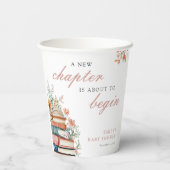 A New Chapter Floral Baby Shower Pappbecher (Rückseite)