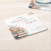 A New Chapter Floral Baby Shower Rechteckiger Pappuntersetzer (angewinkelt)