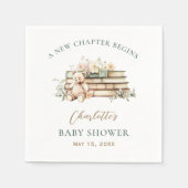 A New Chapter Floral Book Themed Baby Shower Serviette (Vorderseite)