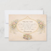 A New Chapter Floral Books Bridal Shower Dankeskarte (Vorderseite)