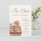 A New Chapter is About to Begin Bridal Shower Einladung (Stehend Vorderseite)