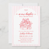 A New Chapter Pink Baby Shower Einladung (Vorderseite)
