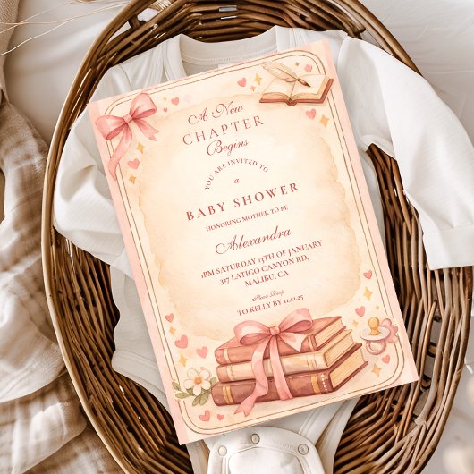 A New Chapter Storybook Baby Shower Einladung