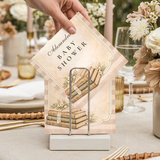 A New Chapter Vintage Books Baby Shower Serviette