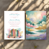 A New Chapter Watercolor Book Bridal Shower Einladung