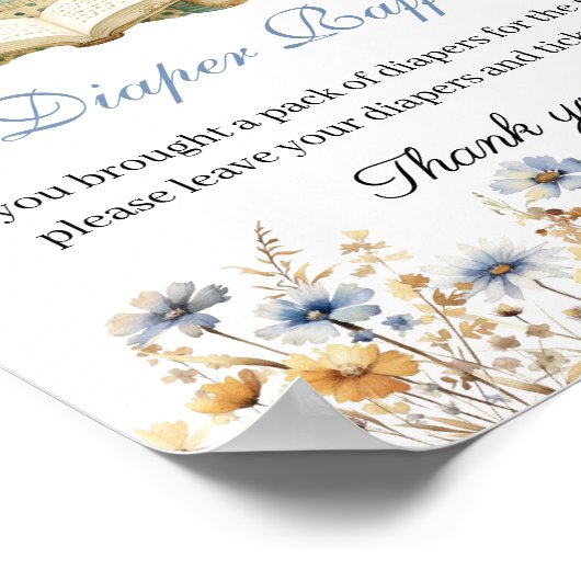 A New chapter will soon Begin Books Diaper Raffle Poster (Ecke)