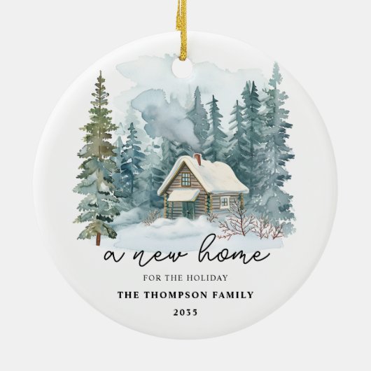 A New Home Winter Handwriting Calligraphy Moving Keramik Ornament (Hinten)