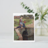 A Nibble, 1914 (Öl auf Platte) Postkarte (Stehend Vorderseite)