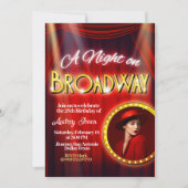 A Night in Broadway with Picture Invitation Einladung (Vorderseite)