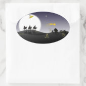 A Noite Santa e os Três Reis Magos Ovaler Aufkleber (Tasche)