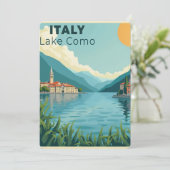 A Nostalgic Classic Travel Poster – Italy Lake Com Einladung (Stehend Vorderseite)