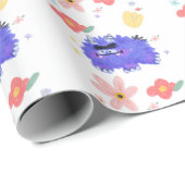 A Not-So-Scary Monster in a Flower Patch Tote Bag Geschenkpapier (Rolleneckpunkt)