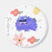 A Not-So-Scary Monster in a Flower Patch Tote Bag Magnet (Vorne)