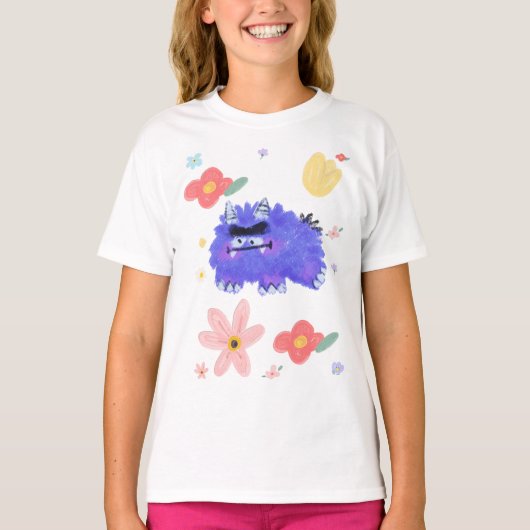 A Not-So-Scary Monster in a Flower Patch Tote Bag T-Shirt (Vorderseite)