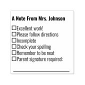 A Note From Teacher Template Permastempel (Design)