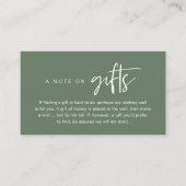 A note on gifts, Honeymoon Wish Fund Cash Begleitkarte (Vorderseite)