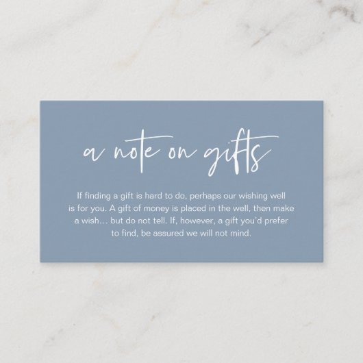 A note on gifts, Honeymoon Wish Fund Cash Begleitkarte (Vorderseite)