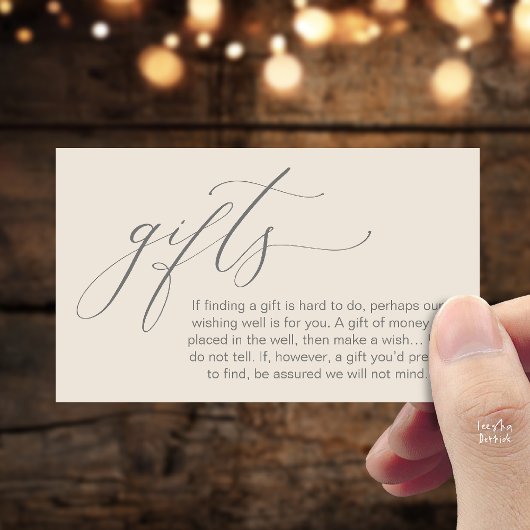 A Note On Gifts, Honeymoon Wish Wishing Well, Fund Begleitkarte