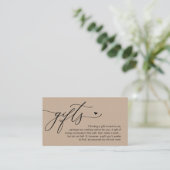 A note on gifts, Modern Romantic Wedding  Begleitkarte (Stehend Vorderseite)