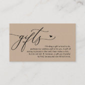 A note on gifts, Modern Romantic Wedding  Begleitkarte (Vorderseite)