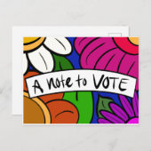 A Note to VOTE flowers Einladungspostkarte (Vorne/Hinten)