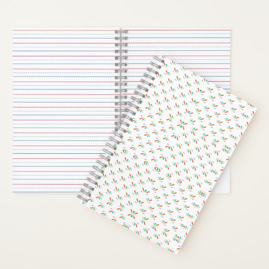 A notebook with a spiral binding features a white  notizblock (Innen)