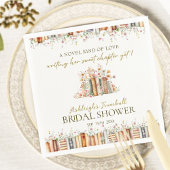 A Novel Kind of Love Book-Themed Floral Party Serviette