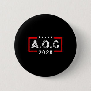 A.o.c Alexandria Ocasio Cortez 2028 für den Präsid Button