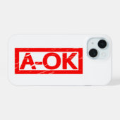 A-OK-Briefmarke iPhone 15 Hülle (Rückseite (Horizontal))