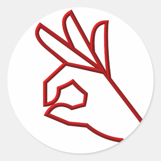 A-Okay Runder Aufkleber (Vorderseite)