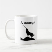 "A-OOOOOOGA!" Lustiger Wolf-Becher Kaffeetasse (Links)