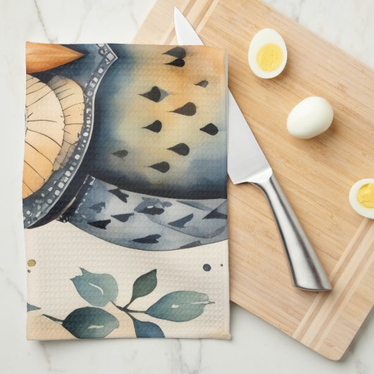 A owl that has a primitive touch Kitchen Towels Geschirrtuch (Viertel Falte)