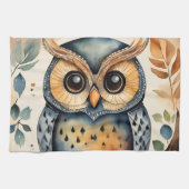 A owl that has a primitive touch Kitchen Towels Geschirrtuch (Horizontal)