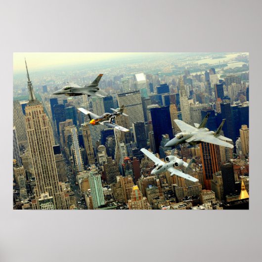 A P-51 Mustang, F-16 Falken, F-15 Adler, Poster (Vorne)