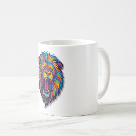 A PAINTED LION Coffee Mug Kaffeetasse (VorderseiteRechts)