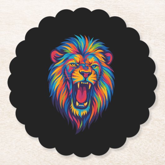 A PAINTED LION UNTERSETZER (Vorderseite)