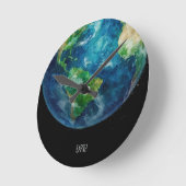 A painting of the earth in a space runde wanduhr (Winkel)