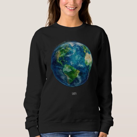 A painting of the earth in a space sweatshirt (Vorderseite)