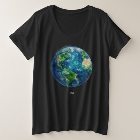 A painting of the earth in a space T-Shirt (Design vorne)
