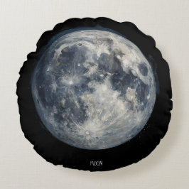 A painting of the moon in a space rundes kissen