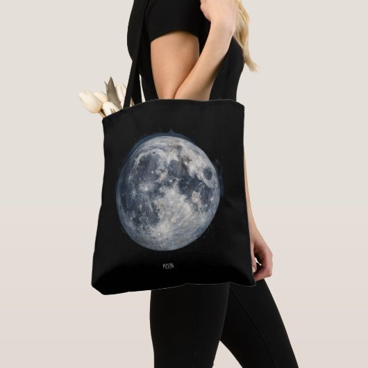 A painting of the moon in a space tasche (Von Nahem)