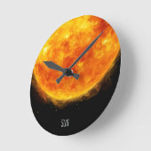 A painting of the sun in a space runde wanduhr (Winkel)