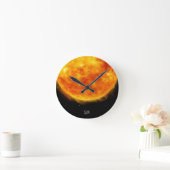 A painting of the sun in a space runde wanduhr (Zuhause)
