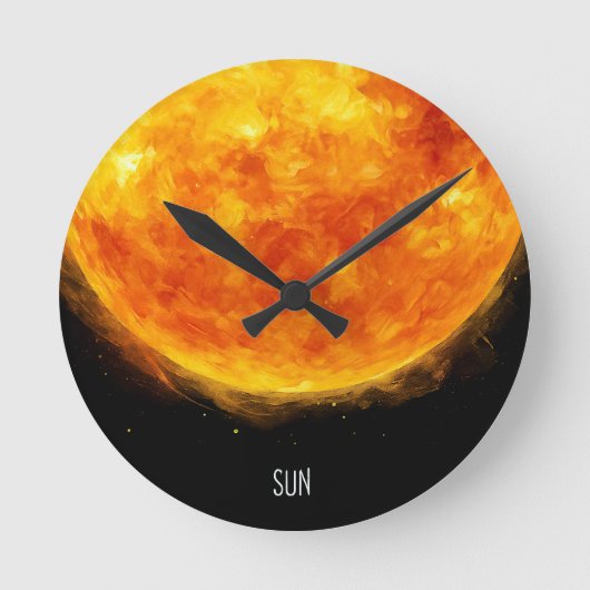 A painting of the sun in a space runde wanduhr (Vorderseite)