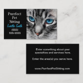 A-PAL - Silberne Tabby-Katze mit blaue Augen-nahem Visitenkarte (Vorne/Hinten)