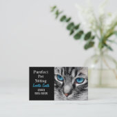 A-PAL - Silberne Tabby-Katze mit blaue Augen-nahem Visitenkarte (Stehend Vorderseite)