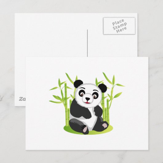 A Panda und sein Bambus Postkarte (Vorne/Hinten)