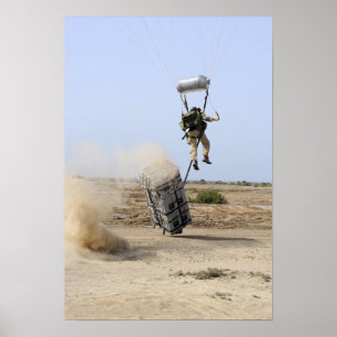 A pararescueman drops into the zone poster