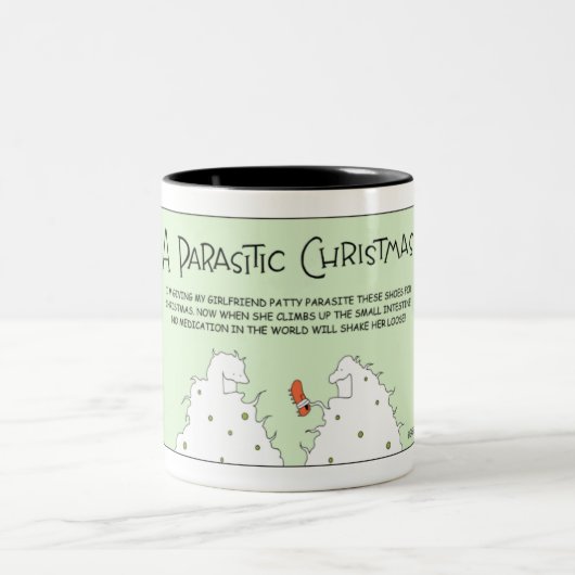A Parasite Christmas Zweifarbige Tasse (Mittel)