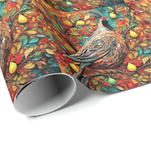 A Partridge In A Pear Tree Geschenkpapier (Rolleneckpunkt)
